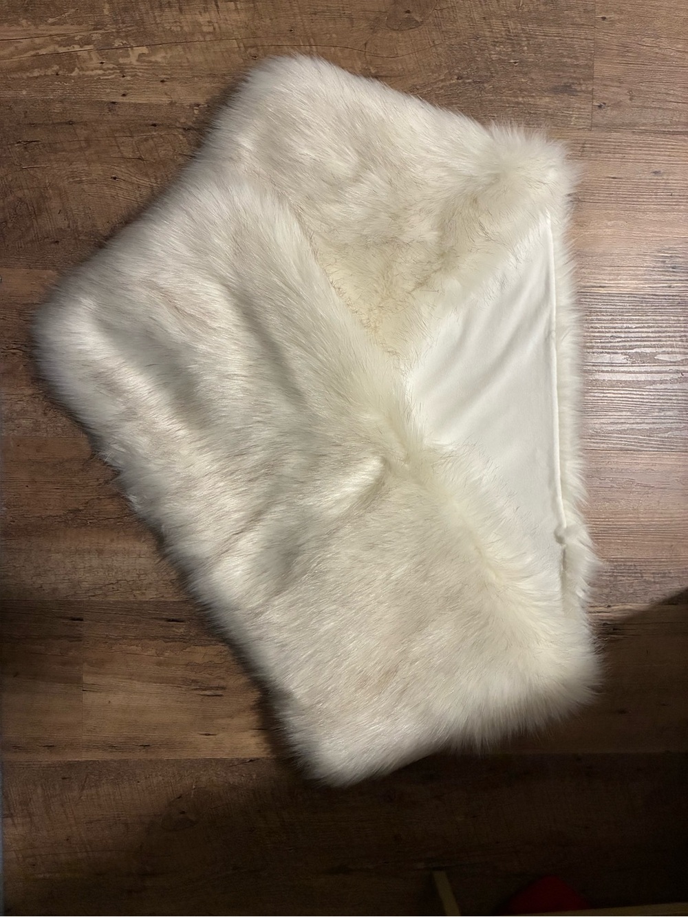 Plush white faux fur shoulder wrap